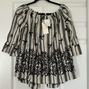 Black and cream Pleione blouse